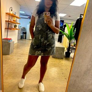 Jean butterfly overall dress
